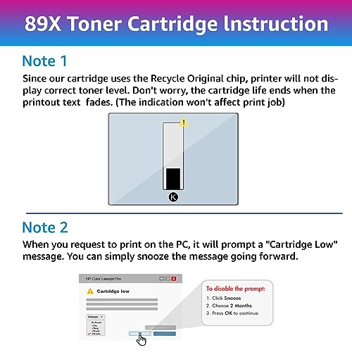 ONLYU Compatible Toner Cartridge Replacement for HP 89X CF289X 89A CF289A for HP Laserjet Enterprise M507X M507dng M507 M507n M507dn MFP M528 M528c M528z M528dn Series ((with Chip 1 Black Pack)