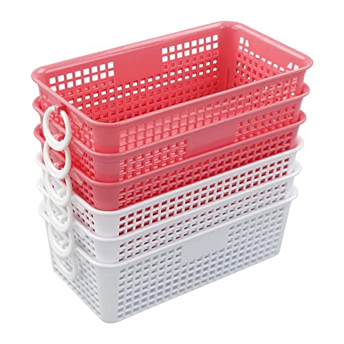 Qskely 36-Pack Small Storage Basket, Plastic Storage Basket Tray, Color Random