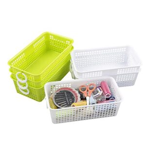 Qskely 36-Pack Small Storage Basket, Plastic Storage Basket Tray, Color Random