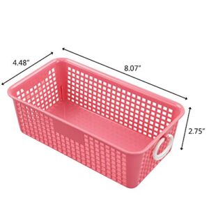 Qskely 36-Pack Small Storage Basket, Plastic Storage Basket Tray, Color Random