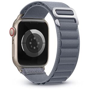 kingofkings alpine loop bands compatible with apple watch band ultra 49mm 45mm 44mm 42mm 41mm 40mm 38mm for men/women nylon sport strap for iwatch series 8 7 se 6 5 4 3 2 1 blue-gray
