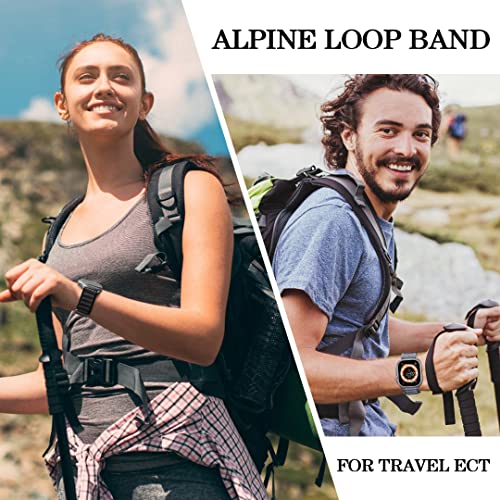 KingofKings Alpine Loop Bands Compatible with Apple Watch Band Ultra 49mm 45mm 44mm 42mm 41mm 40mm 38mm for Men/Women Nylon Sport Strap for iWatch Series 8 7 SE 6 5 4 3 2 1 Blue-Gray