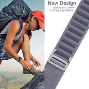 KingofKings Alpine Loop Bands Compatible with Apple Watch Band Ultra 49mm 45mm 44mm 42mm 41mm 40mm 38mm for Men/Women Nylon Sport Strap for iWatch Series 8 7 SE 6 5 4 3 2 1 Blue-Gray