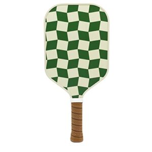 picklish pickleball checks paddle | fiberglass surface with high grit and spin, extended handle, 11mm, comfort grip, luxury, stylish, performant pickleball rackets
