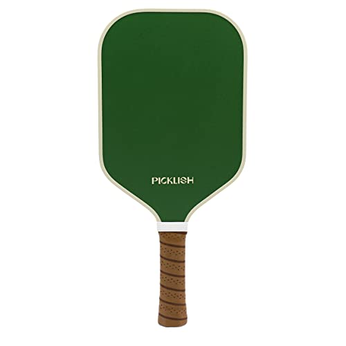 Picklish Pickleball Checks Paddle | Fiberglass Surface with High Grit and Spin, Extended Handle, 11mm, Comfort Grip, Luxury, Stylish, Performant Pickleball Rackets