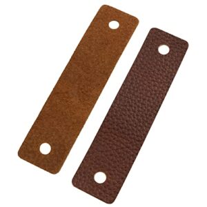 ZZLZX Leather S-Hooks 4PCS Brown S Shaped Leather Hooks for Kitchen, Bathroom, Bedroom and Office, Camping Hook Hanger, Leather Hooks