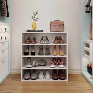 WAHEY Shoes Rack, 4-Tier Free Standing Wood Closet Organizer Unit, FSSR003