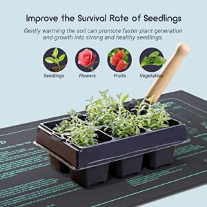 LUXBIRD 2 Pack Seedling Heating Mat for Seed Starting, 10”x 20.75” Durable Waterproof Warm Hydroponic Heating Pad for Indoor Plants Germination, IP67, MET Standard