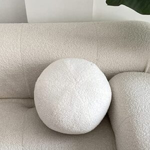 SHINUOER White Ball Pillow Decorative Round Throw Pillows,11.8" Boucle Ball Pillow Sphere Shaped Pillow Plush Cushion Round Decorative Pillow for Couch,Sofa,Bedroom