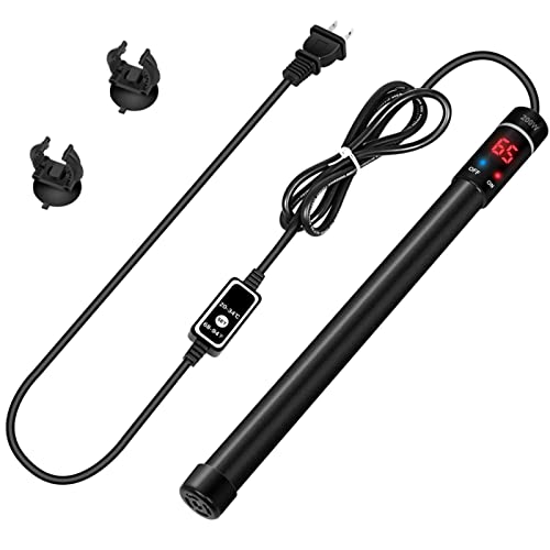 Simple Deluxe Submersible Aquarium Heater, 200W Fish Tank Heater with Intelligent LED Temperature Display and External Temperature Controller for Saltwater, Freshwater