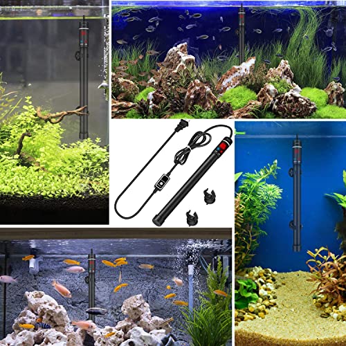 Simple Deluxe Submersible Aquarium Heater, 200W Fish Tank Heater with Intelligent LED Temperature Display and External Temperature Controller for Saltwater, Freshwater