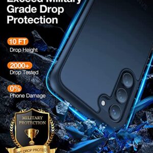 TORRAS Shockproof for Samsung Galaxy S23 Case, [Military Grade Drop Tested] Translucent Matte Hard Back & Soft Edge Slim Protective Compatible for Samsung S23 Case 5G Guardian Series, Black