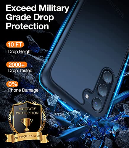 TORRAS Shockproof for Samsung Galaxy S23 Case, [Military Grade Drop Tested] Translucent Matte Hard Back & Soft Edge Slim Protective Compatible for Samsung S23 Case 5G Guardian Series, Black
