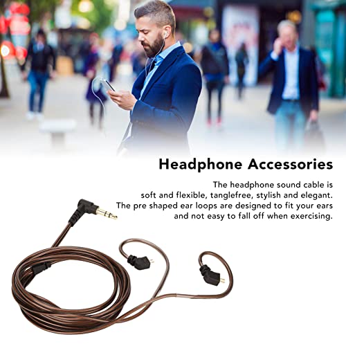 Jopwkuin Headphone Cable, Replacement Noise Reduction Flexible Headphone Sound Cable OFC Core Stylish with Mic for CCA for QDC for KZ