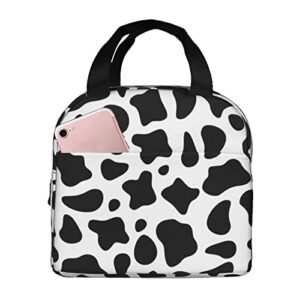 cow print lunch bag for adults insulated lunch box cute pattern printed reusable lunch tote for study work picnic