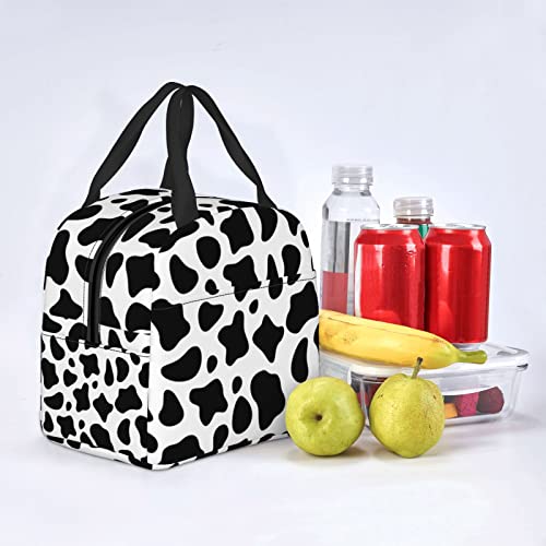 Cow Print Lunch Bag For Adults Insulated Lunch Box Cute Pattern Printed Reusable Lunch Tote For Study Work Picnic