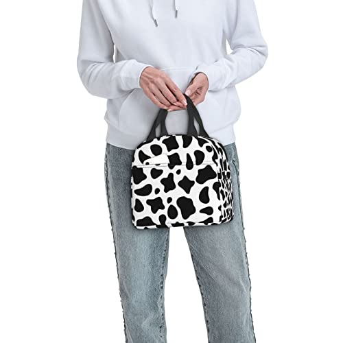 Cow Print Lunch Bag For Adults Insulated Lunch Box Cute Pattern Printed Reusable Lunch Tote For Study Work Picnic