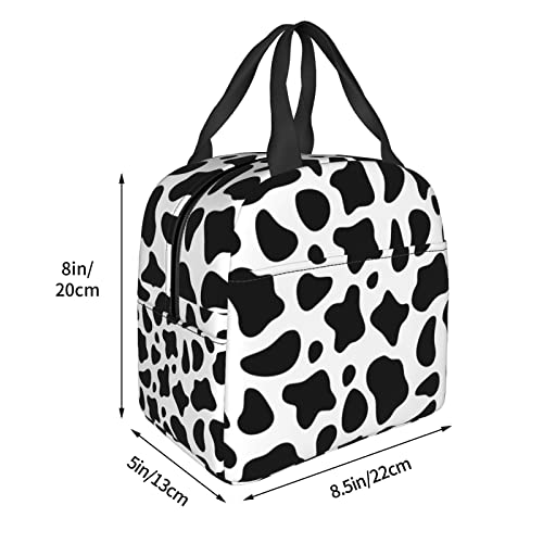 Cow Print Lunch Bag For Adults Insulated Lunch Box Cute Pattern Printed Reusable Lunch Tote For Study Work Picnic