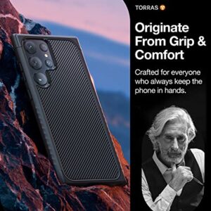 TORRAS Samsung Galaxy S23 Ultra Non-Slip Grip Case - Military Grade, Slim, Shockproof, Anti-Fingerprint, Matte Black