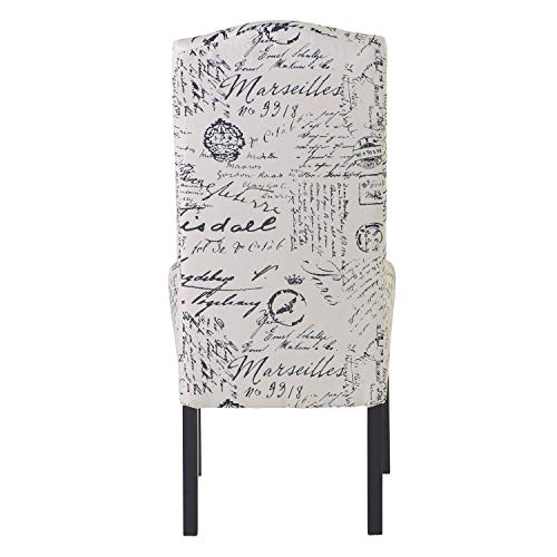 Polibi Dining Chairs Set of 2, Upholstered Chairs with Nailhead Trim and Solid Wood Legs, Modern Dining Chairs for Dining Room Kitchen, Script