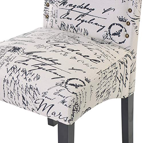 Polibi Dining Chairs Set of 2, Upholstered Chairs with Nailhead Trim and Solid Wood Legs, Modern Dining Chairs for Dining Room Kitchen, Script
