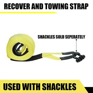 Aikosin 3 inch x 30 ft 100% Nylon Recovery Snatch Strap Heavy Duty (30,000lbs) Off Road Towing and Recovery Recovery Strap Winch Tree Saver Strap