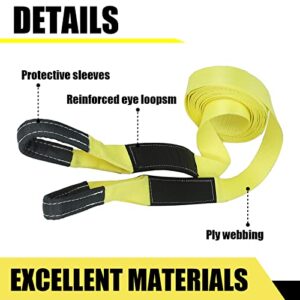 Aikosin 3 inch x 30 ft 100% Nylon Recovery Snatch Strap Heavy Duty (30,000lbs) Off Road Towing and Recovery Recovery Strap Winch Tree Saver Strap