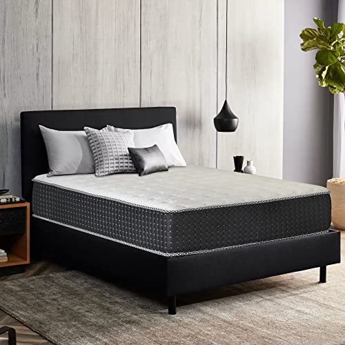 Treaton 14-Inch Luxury Foam Encased Firm Hybrid Mattress, Pocket Coil Springs for Motion Isolation & Pressure Relief, Strong Edge Support, High Density Foam, 2" Fluffy Quilted Top, Queen, Black