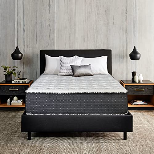 Treaton 14-Inch Luxury Foam Encased Firm Hybrid Mattress, Pocket Coil Springs for Motion Isolation & Pressure Relief, Strong Edge Support, High Density Foam, 2" Fluffy Quilted Top, Queen, Black