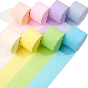 8 pack pastel party decorations - crepe paper streamers rolls, 656ft value pack pastel streamers – each roll 82 ft long & 1.8” wide – wonderful pastel colors for birthday, party, wedding decorations.