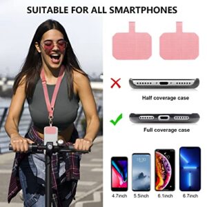 Cell Phone Lanyard, Zafolia Universal Crossbody Lanyards Adjustable Shoulder Neck Strap with Wrist Lanyard, 2 Key Rings, 2 Phone Tether Pads Compatible Most Smartphones (Pink)