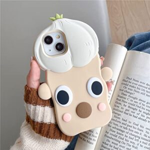 JIATAY Case for iPhone 12 Pro Max Case Silicone Cute, Camera Lens Protector Design Kawaii Bear 3D Thick Case Protective Cover Compatible with iPhone 12 Pro Max (Onion)