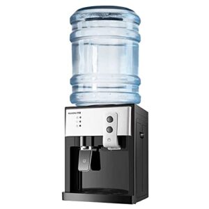 5gal water dispenser,countertop dispensador de agua drinking machine hot/ice/cold top loading countertop water cooler dispenser can put 3.5l, 5l, 10l and 18.9l bottled water (black+white)