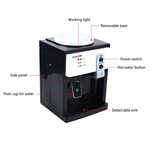 5Gal Water Dispenser,countertop dispensador de agua Drinking Machine Hot/Ice/Cold Top Loading Countertop Water Cooler Dispenser can Put 3.5L, 5L, 10L and 18.9l Bottled Water (Black+White)