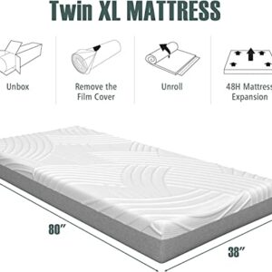 KOMFOTT 8 Inch Adjustable Bed Mattress Twin XL, 3D Transformable Cutting Mattress with Cool Gel Infused Memory Foam & Bamboo Charcoal Memory Foam, Mattress in a Box with CertiPUR-US Certified