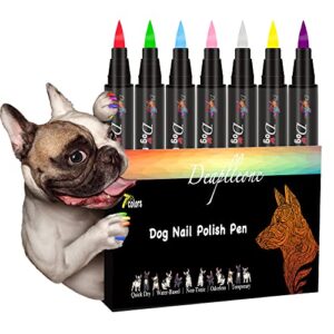 deaplleonc dog nail polish pen - quick dry, non-toxic | pink, red, purple, blue | dog nail polish pen (7 color)