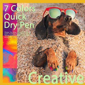 DEAPLLEONC Dog Nail Polish Pen - Quick Dry, Non-Toxic | Pink, Red, Purple, Blue | Dog Nail Polish Pen (7 Color)