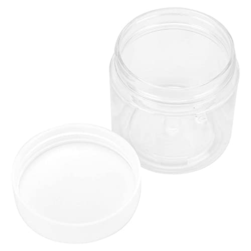 NINGWAAN 60 PACK 2oz Plastic Containers Jars with White Lids, 60ml Clear Containers, Wide-Mouth Mini Refillable Empty Jars for DIY, Beads, Art Crafts