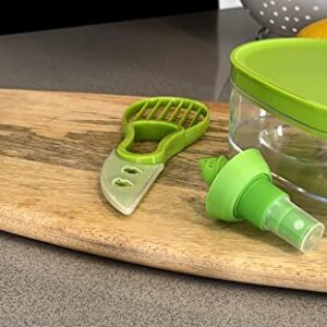 Mazor Store Avocado Keeper and Slicer/ 5 in 1 - Avocados Saver Pitter Set, Storage Container, Remove Pit Safety Knife Tool, Scoop Slice |Keep Fresh | Avo Savers and Holders | Avocado Cover