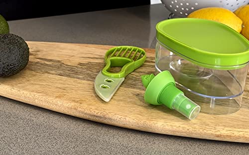 Mazor Store Avocado Keeper and Slicer/ 5 in 1 - Avocados Saver Pitter Set, Storage Container, Remove Pit Safety Knife Tool, Scoop Slice |Keep Fresh | Avo Savers and Holders | Avocado Cover