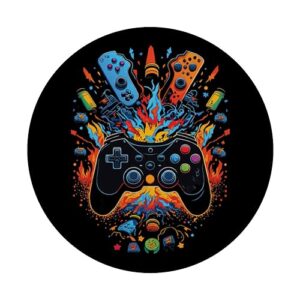 Gamer Aesthetic Graphic Gaming Video Games Boys Teens Kids PopSockets Standard PopGrip