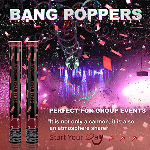 5 Packs Confetti Cannons, 15 Inch+Longer Confetti Shooters Party Poppers, Rose Gold Confetti Popper Air Powered for Birthday Wedding Celebration Halloween Decorations confetti Gun