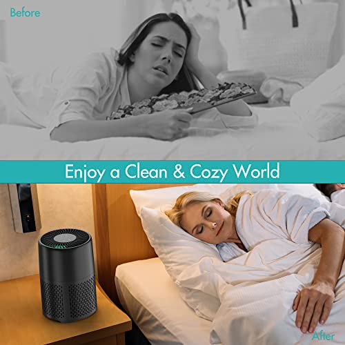 Air Purifiers for Home Large Room Bedroom Pets, H13 HEPA Air Filter, Filters Smoke Dust Mold Odor Allergies, UV-C Light Helps Reduce Germ, Portable Air Cleaner with Remote Timers Child Lock for Home