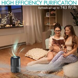 Air Purifiers for Home Large Room Bedroom Pets, H13 HEPA Air Filter, Filters Smoke Dust Mold Odor Allergies, UV-C Light Helps Reduce Germ, Portable Air Cleaner with Remote Timers Child Lock for Home