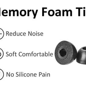 Ear Hooks Memory Foam Ear Tips Kits Compatible with Beats Studio Buds, Anti-Slip Comfortable Noise Reduce Double Flange Eartips Accessories Compatible with Beats Studio Buds Black L/M/S