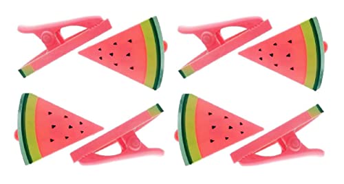 4 Pairs (8 Ct) Watermelon Style Beach Towel Holders, Clips, Beach, Patio or Pool Accessories, Portable Towel Clips, Chip Clips, Secure Clips ( 4 Set Per Order )