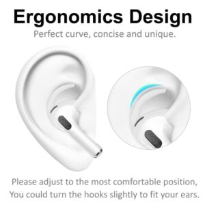 Ear Hooks Compatible with AirPods Pro 2nd Generation, Anti-Slip Non-Slip Silicone Eartips and Covers Wings Tips Accessories Compatible with AirPods Pro 2 2022 White Black L/M/S