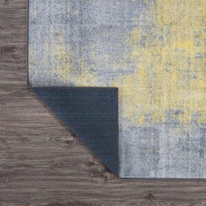 Rugshop Contemporary Abstract Stain Resistant Flat Weave Eco Friendly Premium Recycled Machine Washable Area Rug 2'1"x3' Yellow