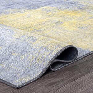 Rugshop Contemporary Abstract Stain Resistant Flat Weave Eco Friendly Premium Recycled Machine Washable Area Rug 2'1"x3' Yellow