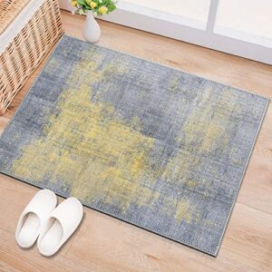 Rugshop Contemporary Abstract Stain Resistant Flat Weave Eco Friendly Premium Recycled Machine Washable Area Rug 2'1"x3' Yellow